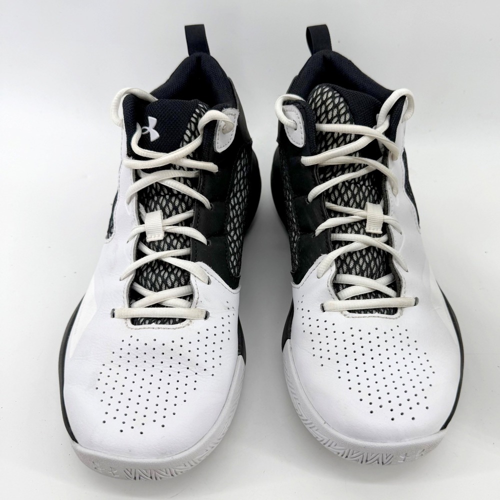 Under Armour Lockdown 5 Basketball Shoes Mens 10 White Black Athletic Shoes - Picture 6 of 11